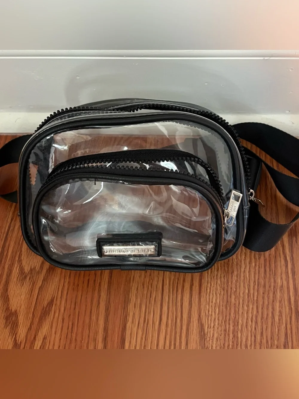 Madden Girl Clear Fanny Pack with Silver hardware